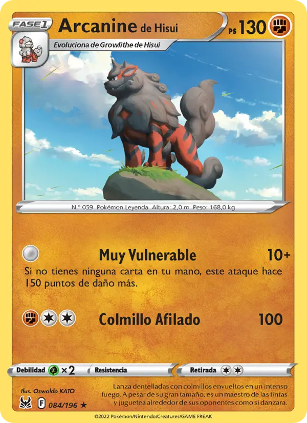 Arcanine de Hisui #084 — Origen Perdido (Reverse Holo)