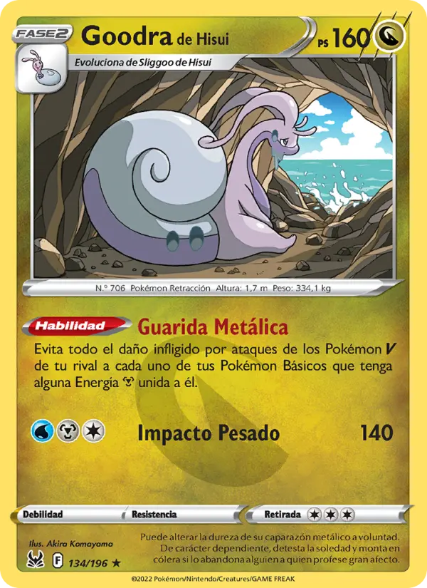 Goodra de Hisui #134 — Origen Perdido (Reverse Holo)