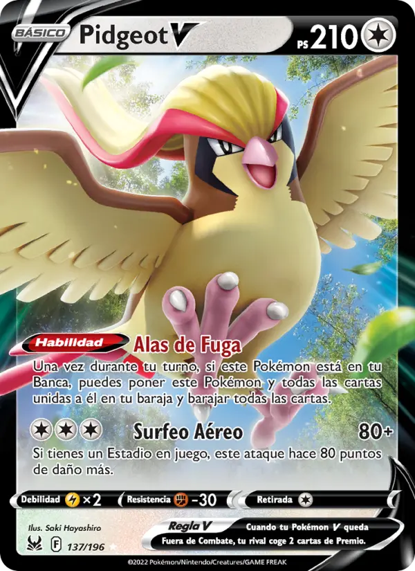 Pidgeot V #137 — Origen Perdido