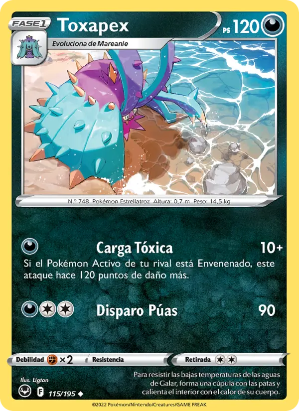Toxapex #115 — Tempestad Plateada (Reverse Holo)