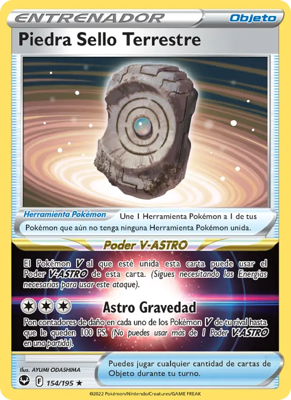 Piedra Sello Terrestre #154 — Tempestad Plateada (Reverse Holo)