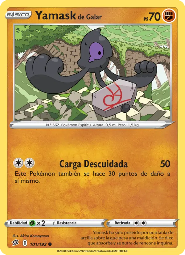 Yamask de Galar #101 — Choque Rebelde (Reverse Holo)