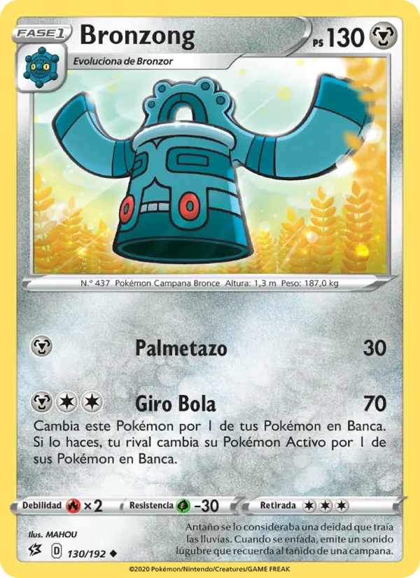 Bronzong #130 — Choque Rebelde (Reverse Holo)