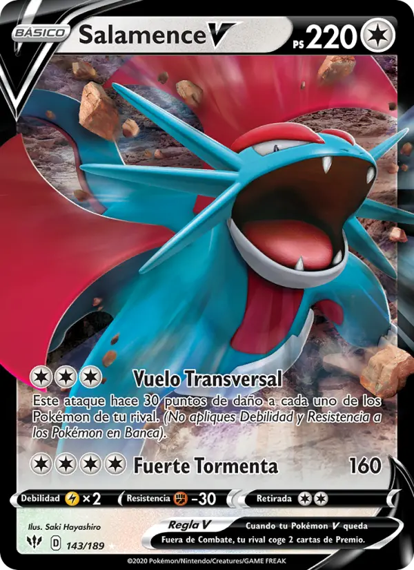 Salamence V #143 — Oscuridad Incandescente