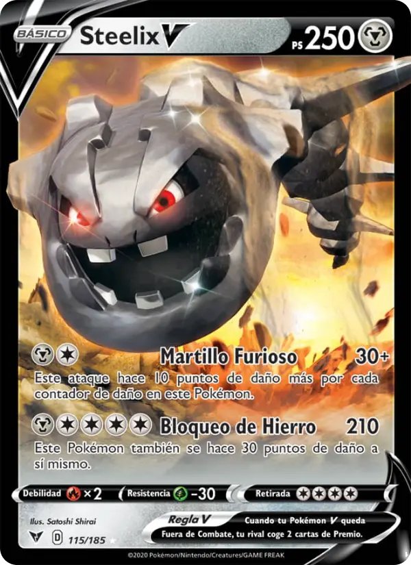 Steelix V #115 — Voltaje Vívido