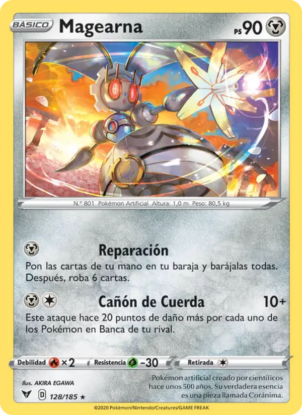 Magearna #128 — Voltaje Vívido (Reverse Holo)