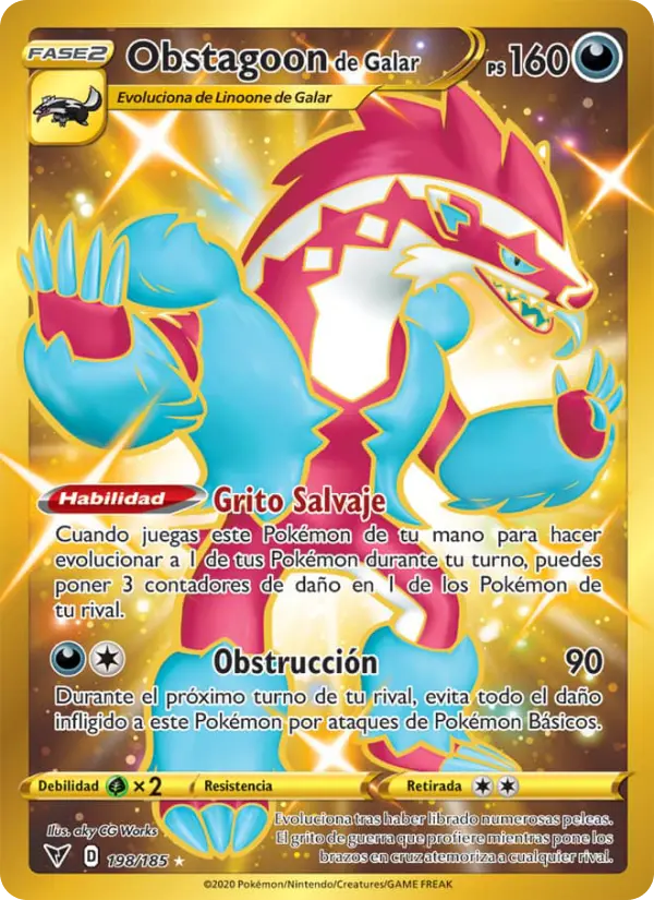 Obstagoon de Galar #198 — Voltaje Vívido