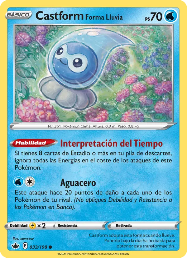 Castform Forma Lluvia #033 — Reinado Escalofriante (Reverse Holo)