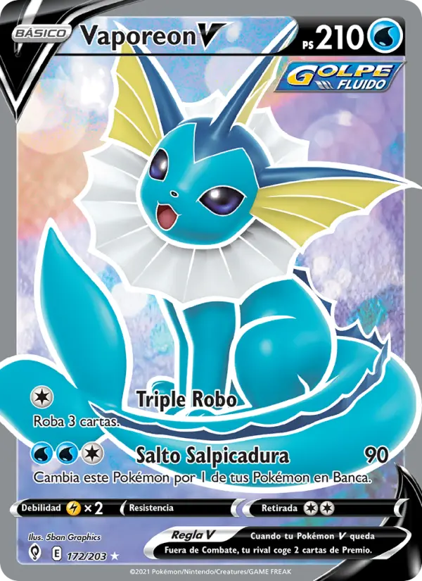 Vaporeon V #172 — Cielos Evolutivos