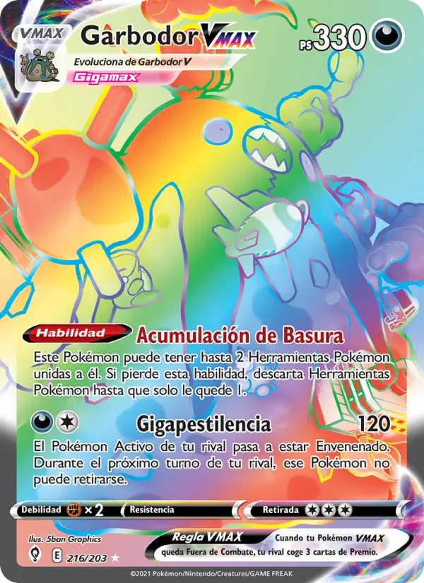 Garbodor VMAX #216 — Cielos Evolutivos