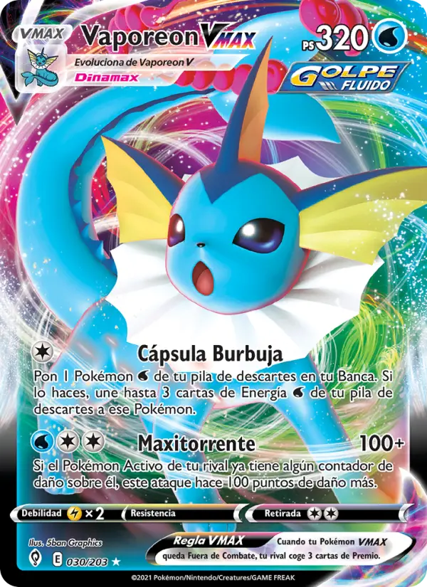 Vaporeon VMAX #030 — Cielos Evolutivos