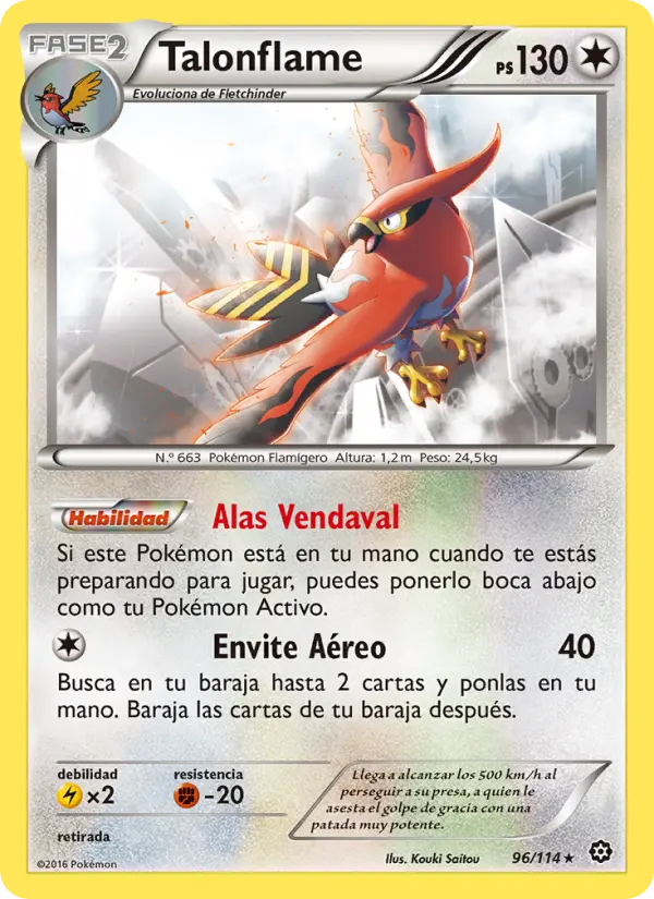 Talonflame #96 — Asedio de Vapor