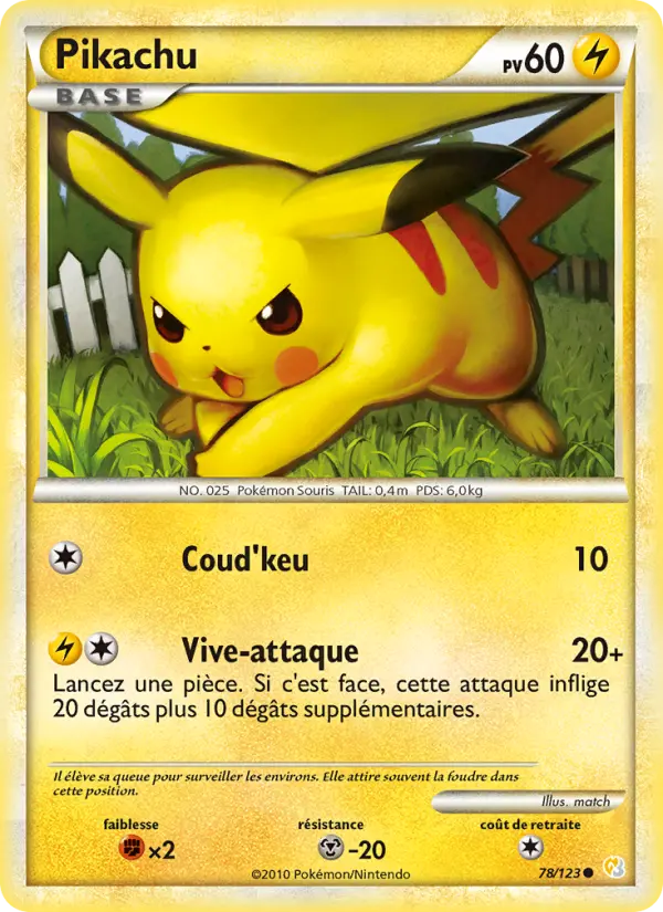 Pikachu #78 — HeartGold SoulSilver (Reverse Holo)