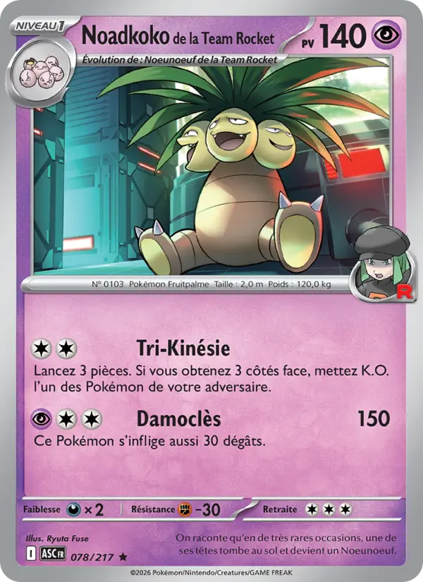 Noadkoko de la Team Rocket #078 — Héros Transcendants