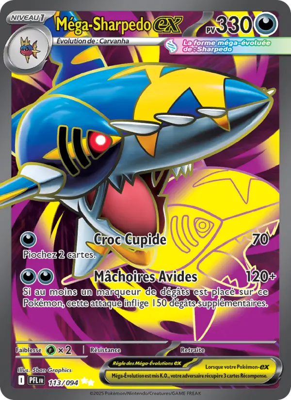 Méga-Sharpedo ex #113 — Flammes Fantasmagoriques