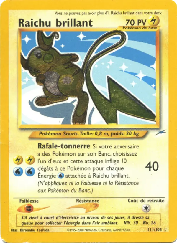 Raichu brillant #111 — Neo Destiny