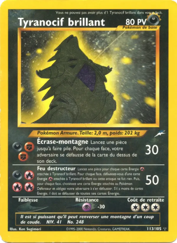 Tyranocif brillant #113 — Neo Destiny
