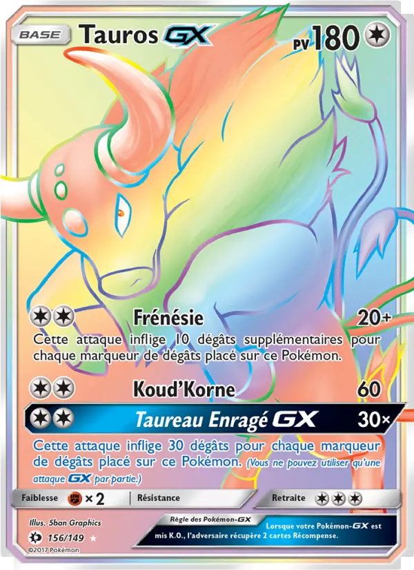 Tauros GX #156 — Soleil et Lune
