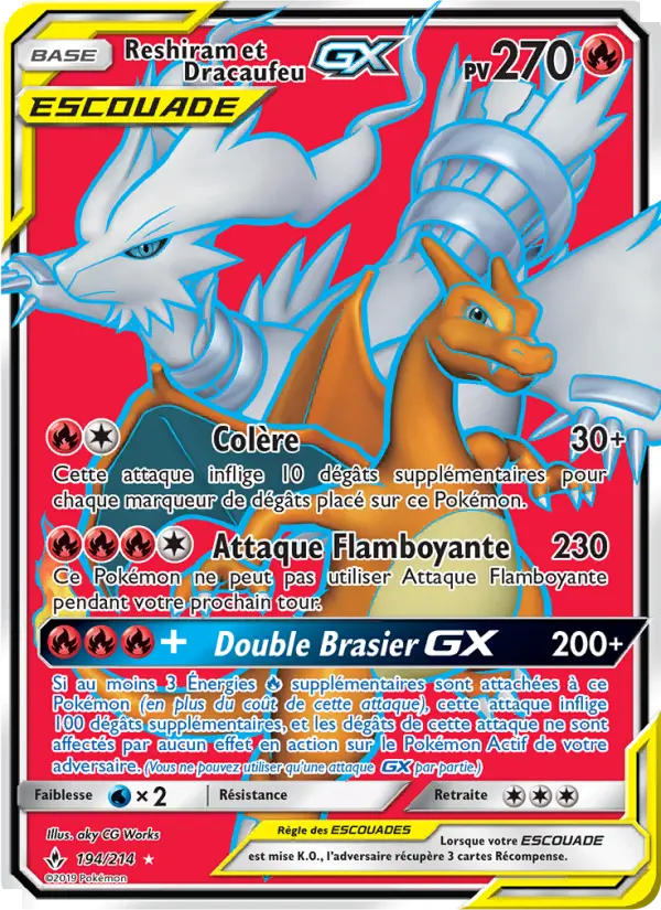 Reshiram et Dracaufeu GX #194