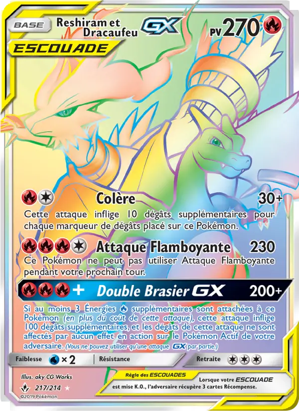 Reshiram et Dracaufeu GX #217