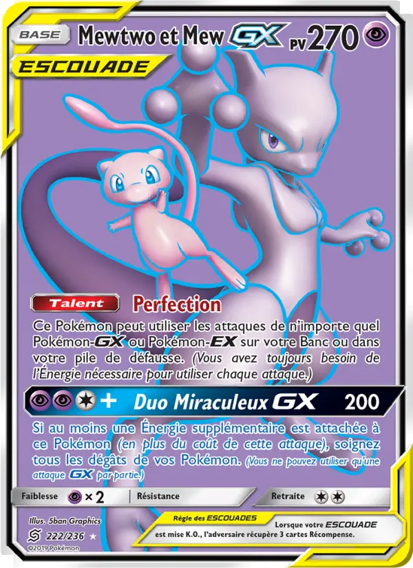 Mewtwo & Mew GX #222