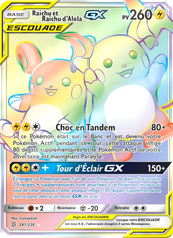 Raichu et Raichu d’Alola GX #241