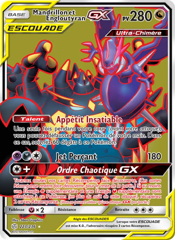 Mandrillon et Engloutyran GX #223