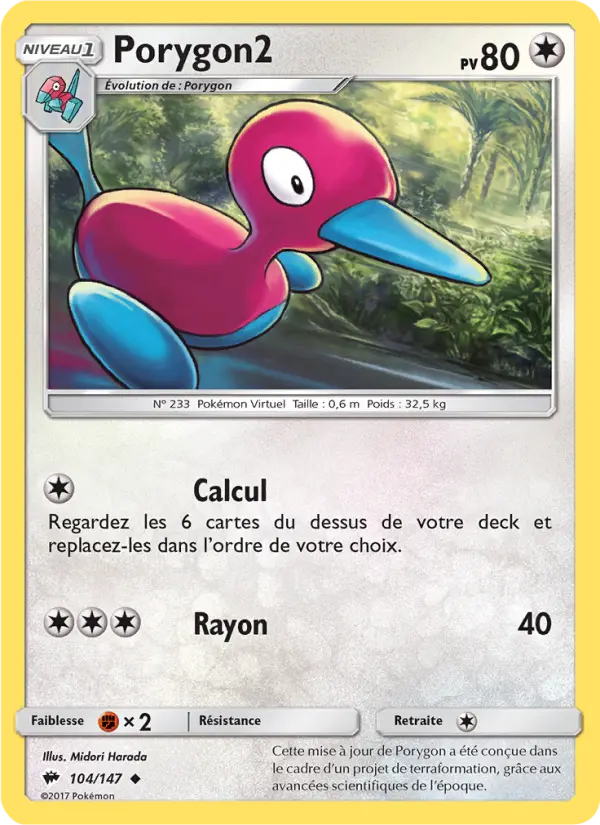 Porygon2 #104 — Ombres Ardentes (Reverse Holo)