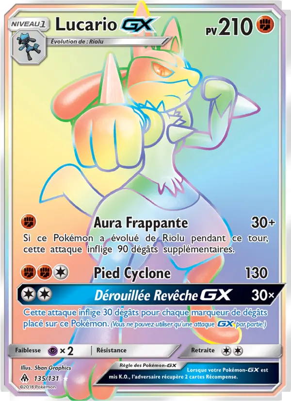 Lucario GX #135 — Lumière Interdite