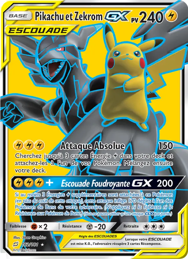 Pikachu et Zekrom GX #162 — Duo de Choc