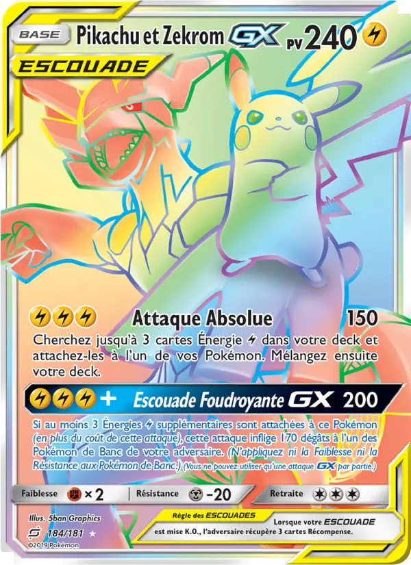 Pikachu et Zekrom GX #184