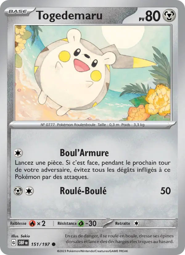 Togedemaru #151 — Flammes Obsidiennes (Reverse Holo)