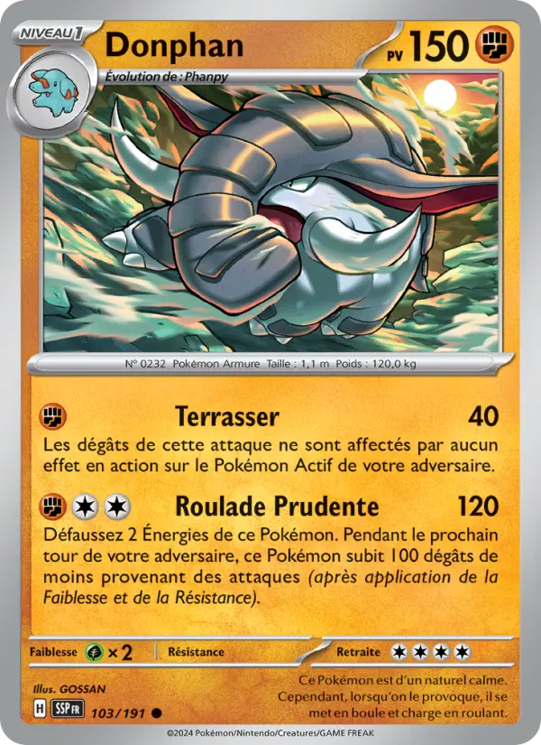Donphan #103 — Étincelles Déferlantes (Reverse Holo)