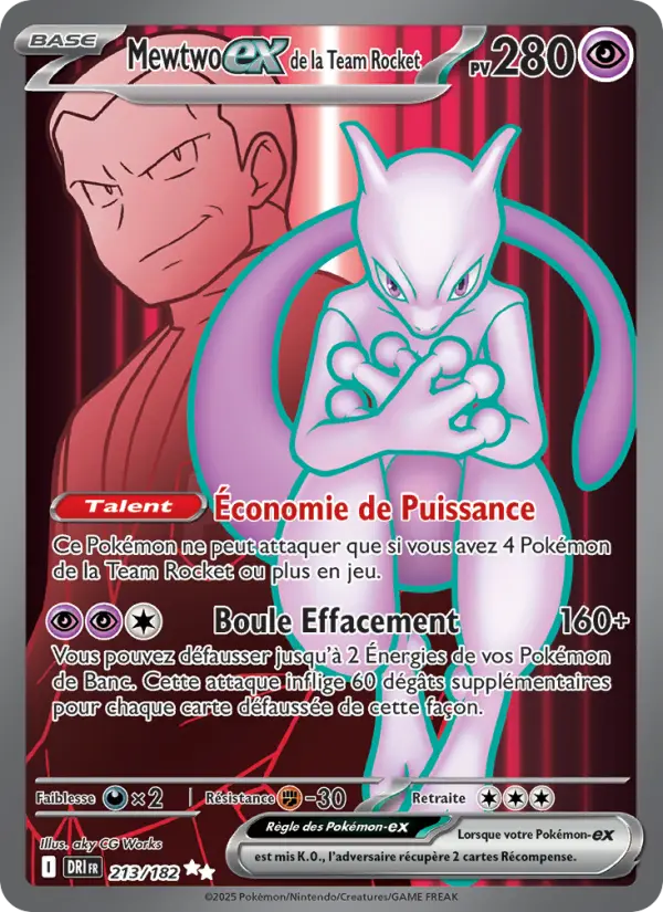 Mewtwo ex de la Team Rocket #213