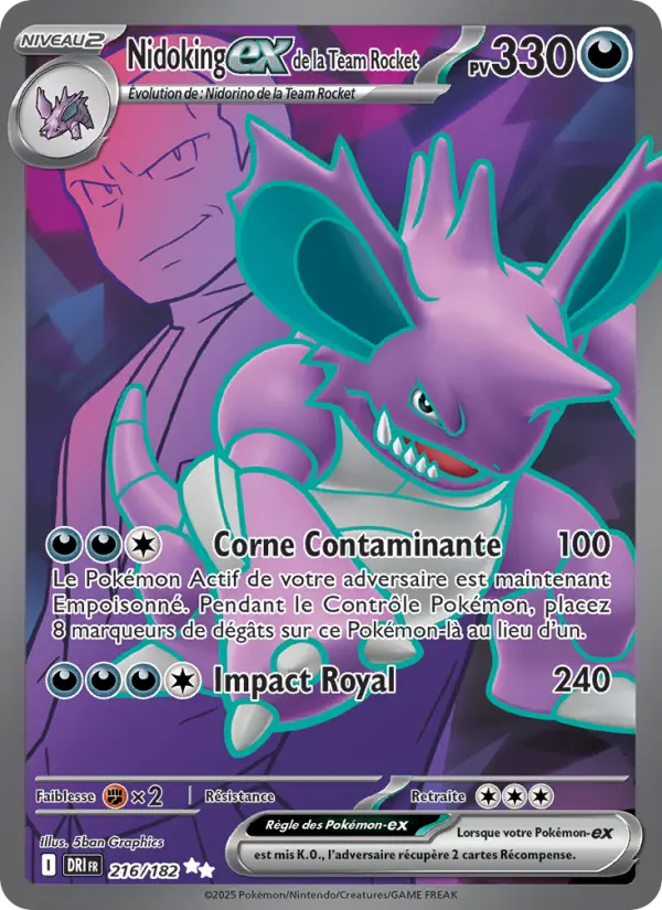 Nidoking ex de la Team Rocket #216