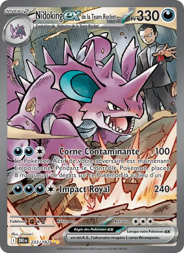 Nidoking ex de la Team Rocket #233 — Rivalités Destinées