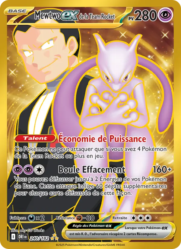 Mewtwo ex de la Team Rocket #240