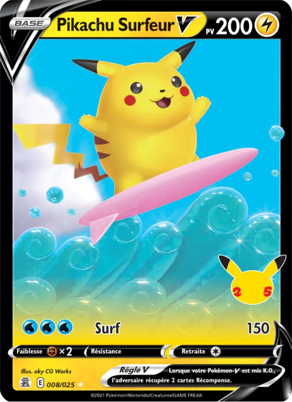 Pikachu Surfeur V #008