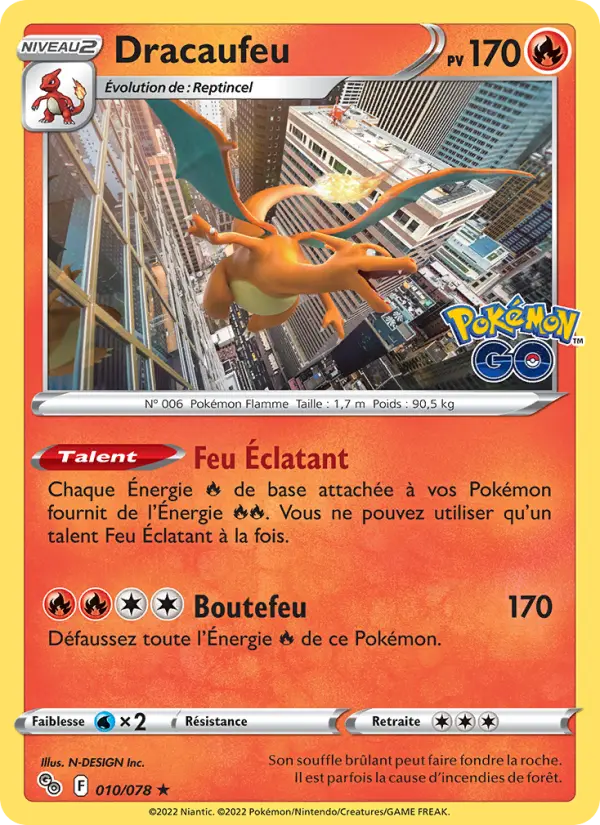 Dracaufeu #010 — Pokémon GO (Reverse Holo)
