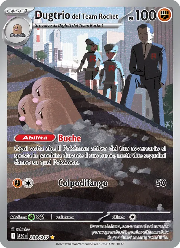 Dugtrio del Team Rocket #239 — Ascesa Eroica