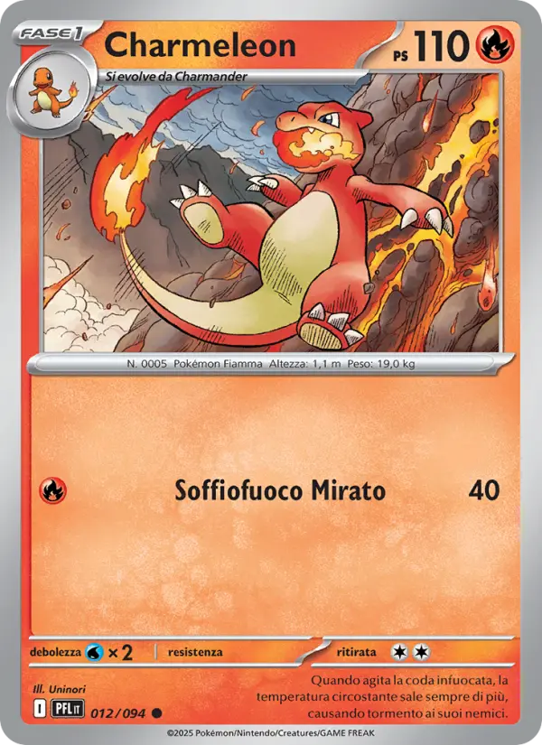 Charmeleon #012 — Flamme Spettrali (Reverse Holo)