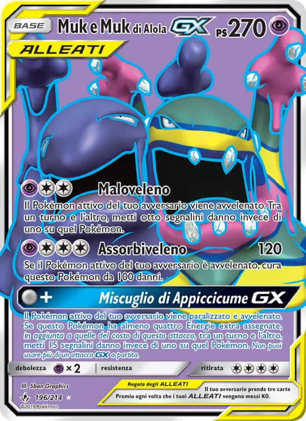 Muk e Muk di Alola GX #196 — Legami Inossidabili