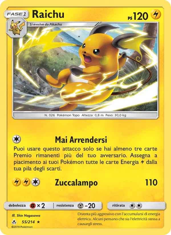 Raichu #55 — Legami Inossidabili (Reverse Holo)