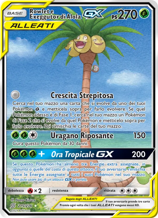 Rowlet e Exeggutor di Alola GX #215