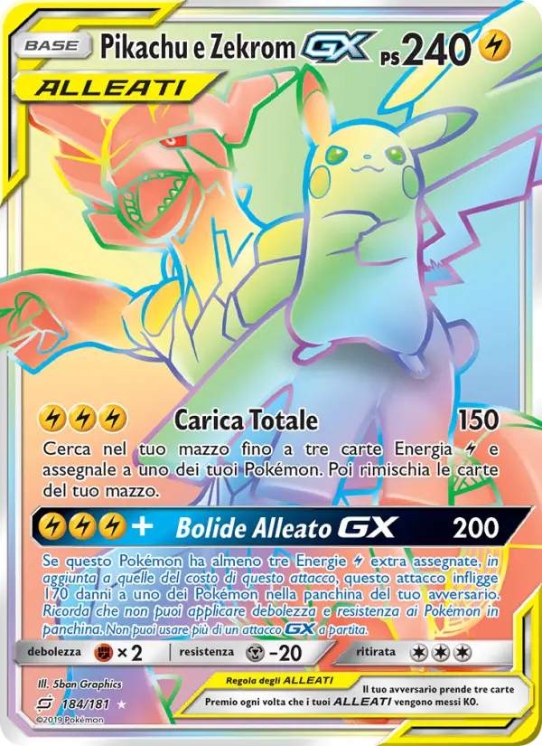 Pikachu e Zekrom GX #184