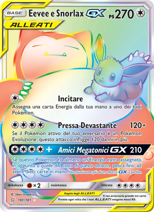 Eevee e Snorlax GX #191