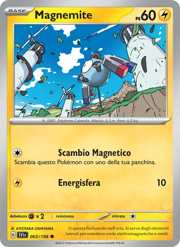 Magnemite #063 — Scarlatto e Violetto (Reverse Holo)