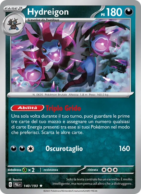 Hydreigon #140 — Evoluzioni a Paldea (Reverse Holo)