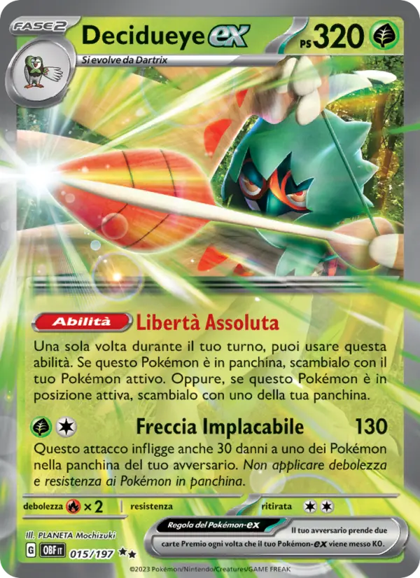 Decidueye ex #015 — Ossidiana Infuocata