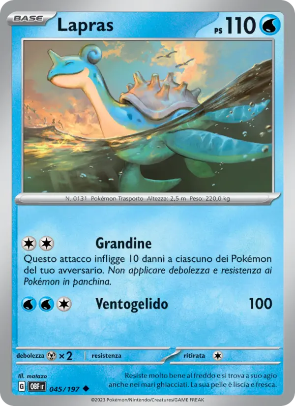 Lapras #045 — Ossidiana Infuocata (Reverse Holo)